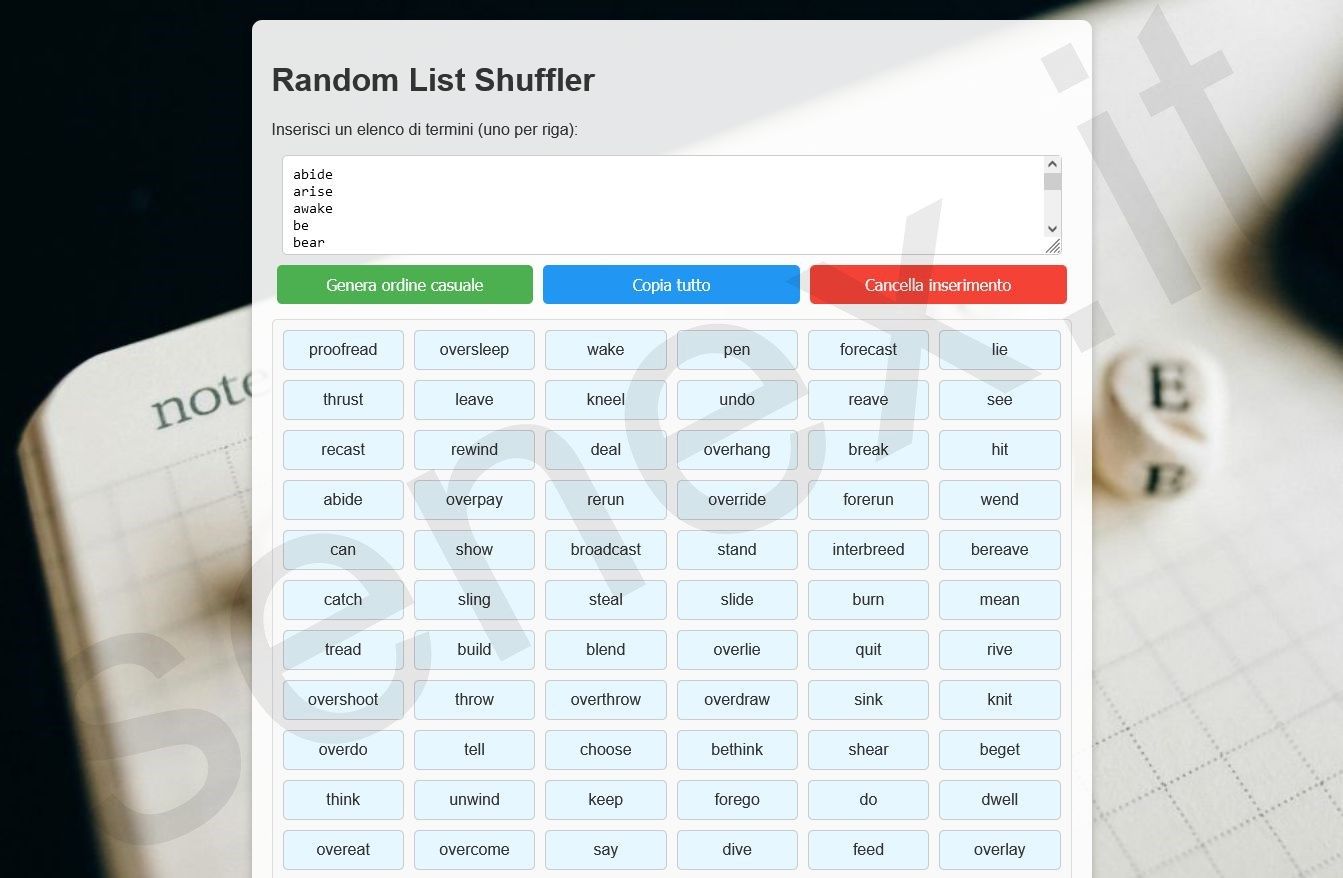 random list shuffler